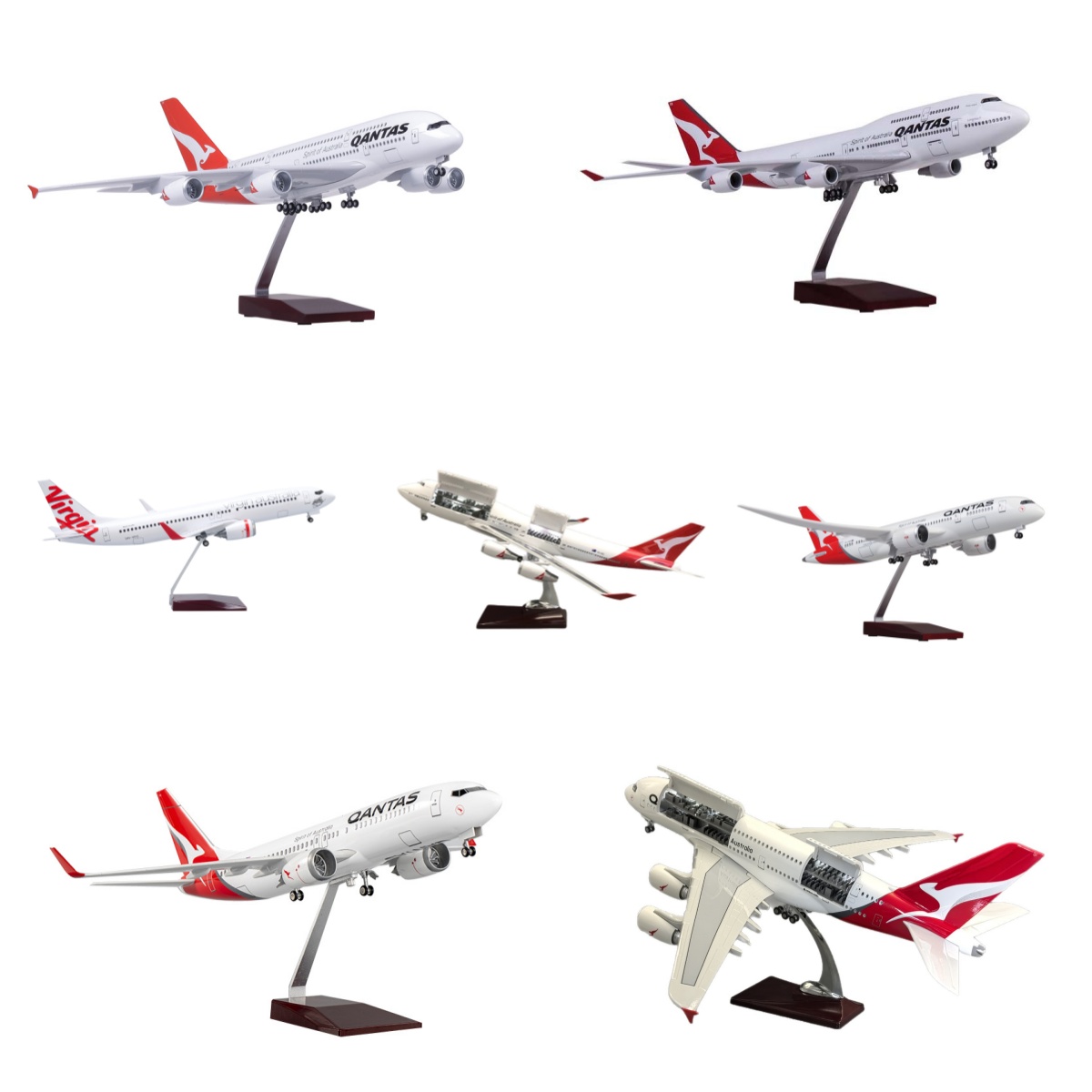 Model Airplane Plastic - 47cm Resin Modelvliegtuig Qantas Air B787/B747/B737/A380